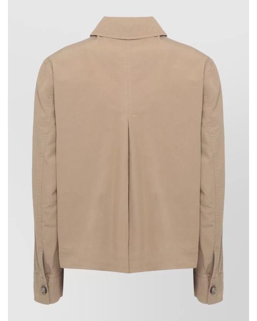 Woolrich Natural Cotton Shirt Jacket Long Sleeve Style
