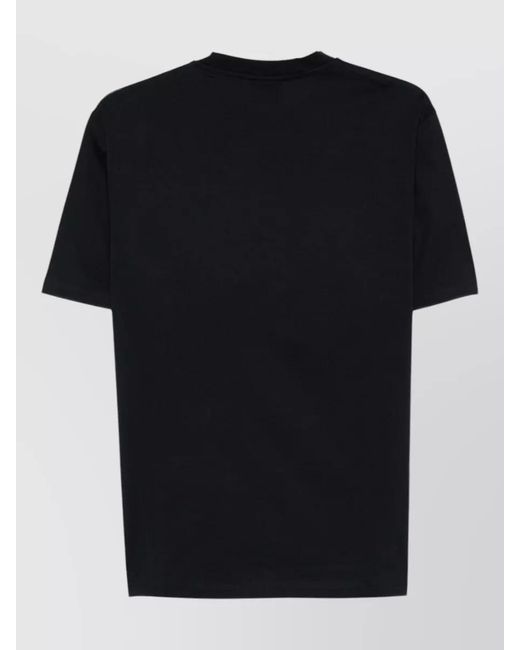 Emporio Armani Black Cotton Logo-Embossed Crewneck Short-Sleeve T-Shirt for men