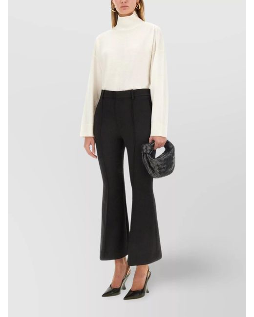 Bottega Veneta White Wool Regular-Fit Flared Trousers