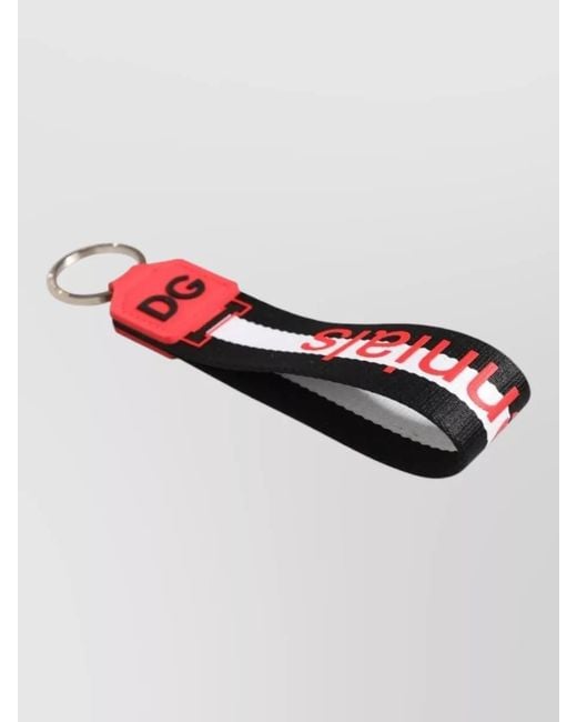Dolce & Gabbana Red Logo Keychain for men