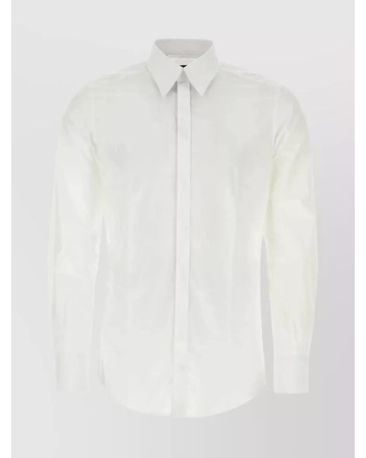Dolce & Gabbana White Cotton Regular-Fit Shirt for men