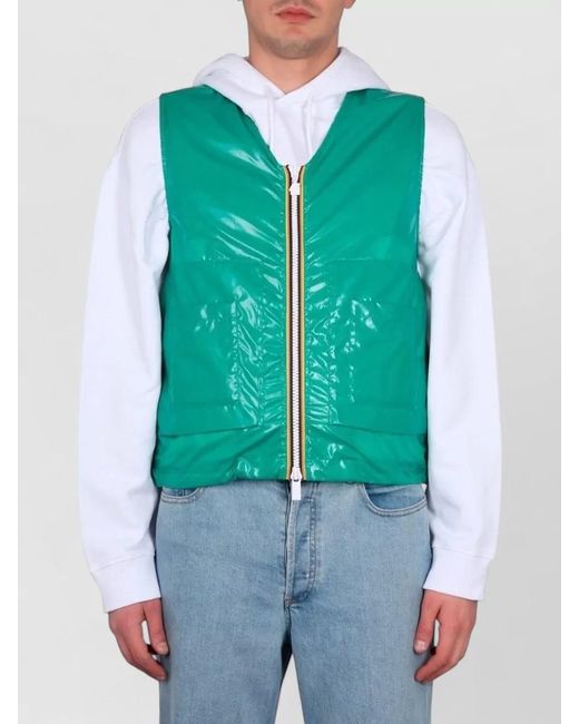 K-Way Green Barnel Sleeveless Vest Lightweight Patch Pockets