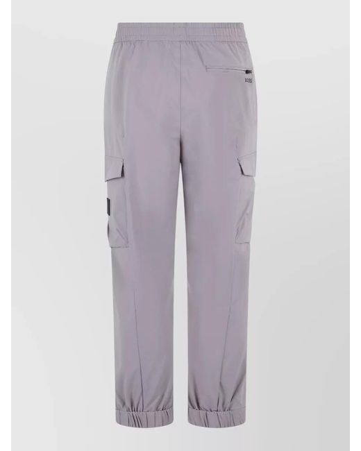Boss Purple Cargo Trousers Elastic Waist Side Pockets for men