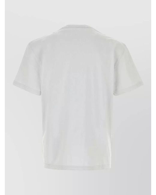 McQueen White Cotton Crew Neck Short Sleeve T Shirt for men