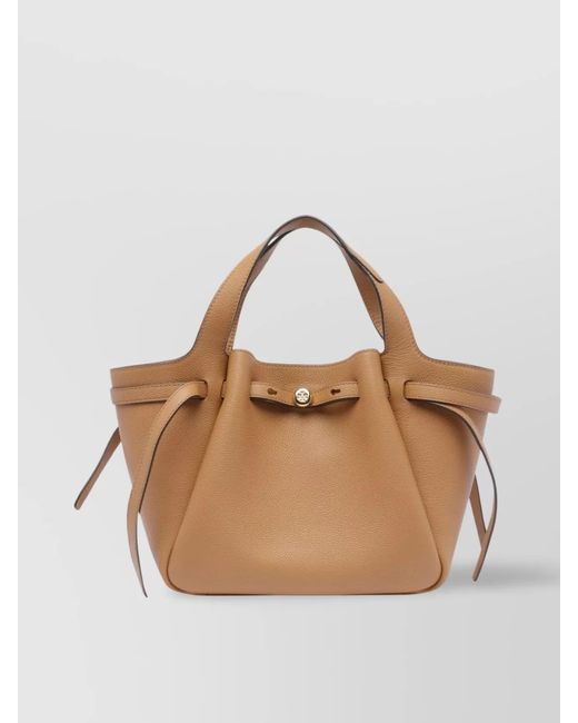 Tory Burch Natural Textured Double Handle Tote Bag