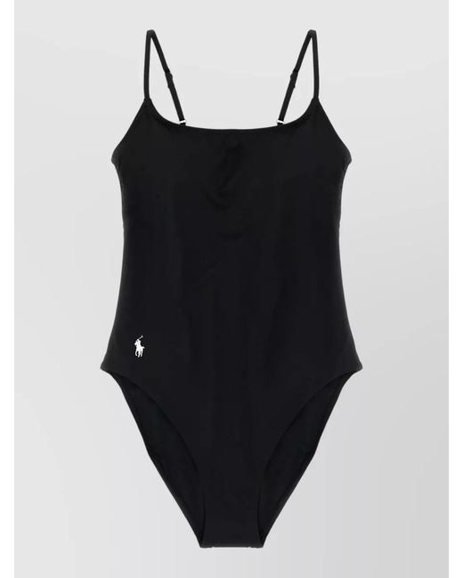 Polo Ralph Lauren Black Kennedy Scoop Neck One Piece Swimsuit