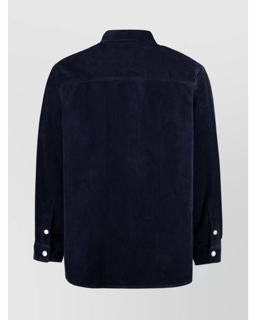 Isabel Marant Blue Wool Linen Overshirt for men