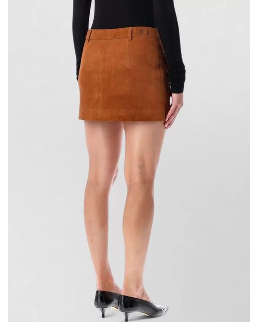 THE GARMENT Orange Suede Mini Skirt Belt Loops Pockets