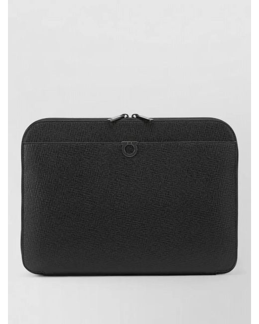 Ferragamo Black Gancini Document Holder Business Briefcase for men