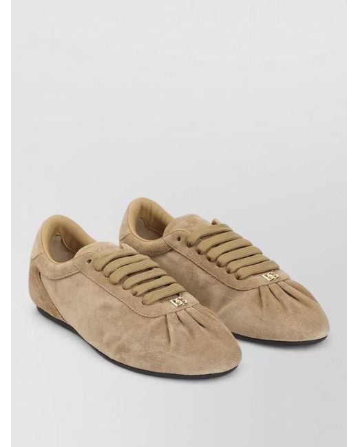 Dolce & Gabbana Natural Suede Loafers Low Profile Rubber Sole