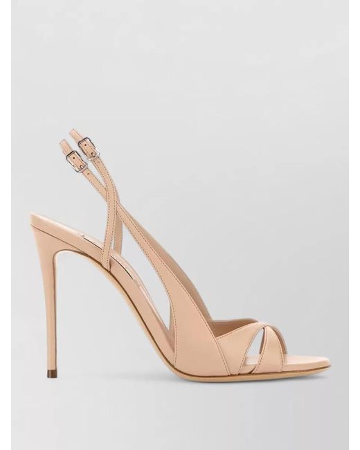 Casadei Natural Leather Sandals Open Toe Slingback Strap