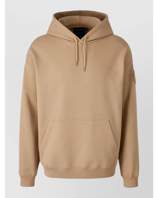 Canada Goose Natural Hooded Knit Jacket Drawstring Kangaroo Pocket for men