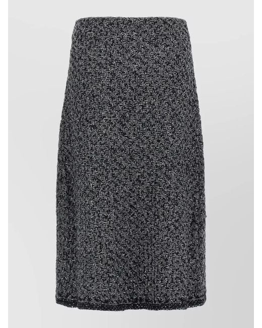 Fabiana Filippi Gray High-Rise Tweed Skirt