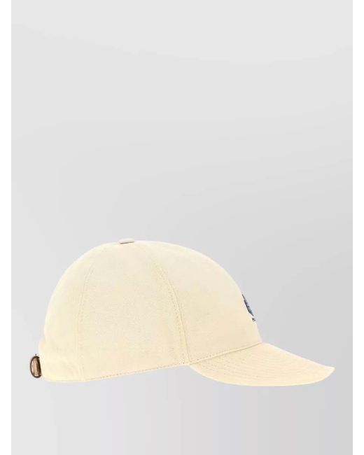 Prada Natural Cotton Baseball Cap Curved Brim Design for men