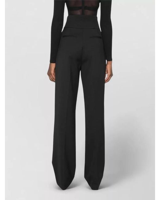 Elisabetta Franchi Black High Waisted Wide Leg Tailored Pants