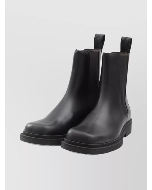 Bottega Veneta Black Leather Chelsea Boots for men