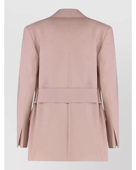 Weekend by Maxmara Pink Teso Tailored Belted Waist Blazer