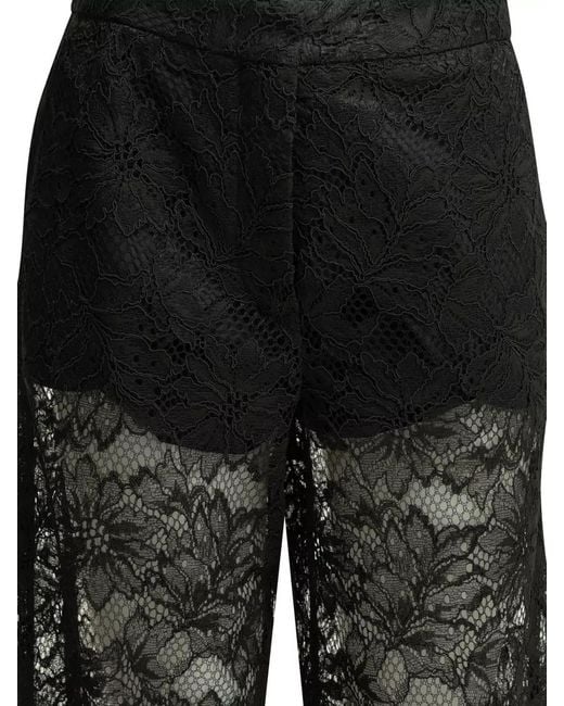 Sportmax Black Lace Wide-Leg Trousers