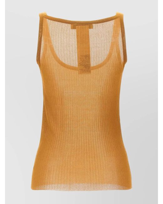 Max Mara Brown Silk Tank Top