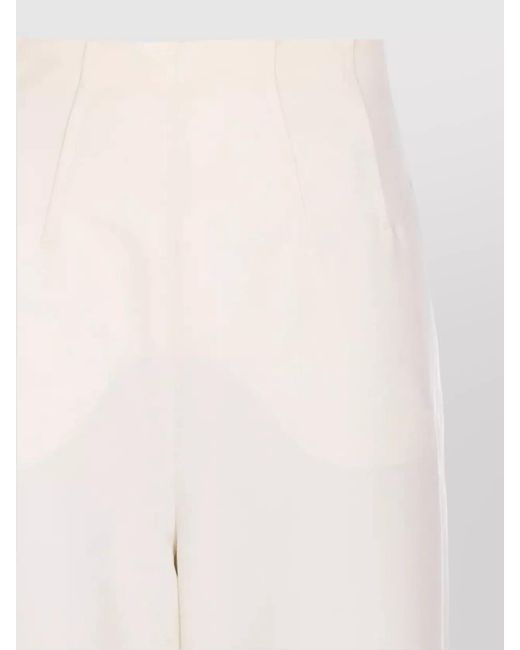 Max Mara White Virgin Wool Tailored Trousers