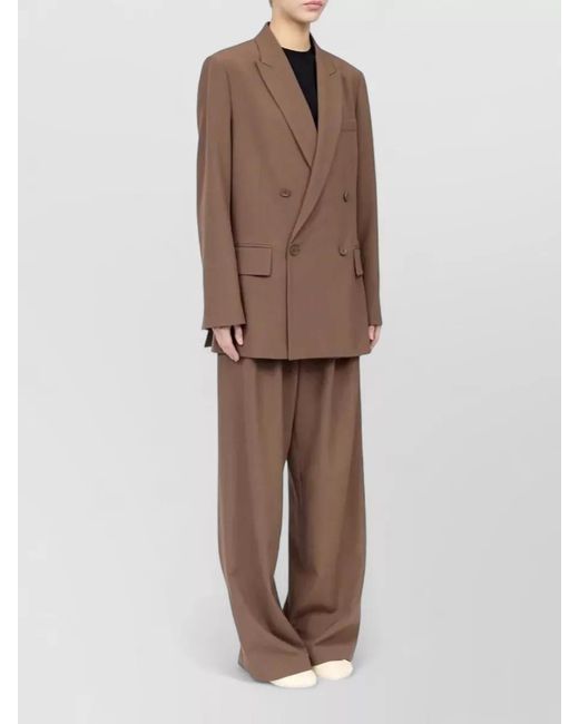 MM6 by Maison Margiela Brown Suit Jacket Peak Lapels Tailored Fit