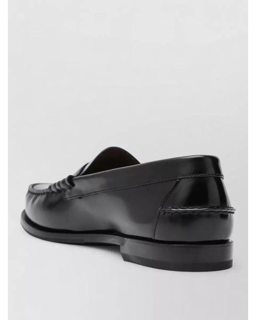 Prada Black Leather Loafers Penny Strap Round Toe for men