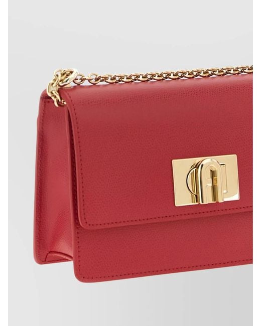 Furla Red Mini Chain Strap Crossbody Bag