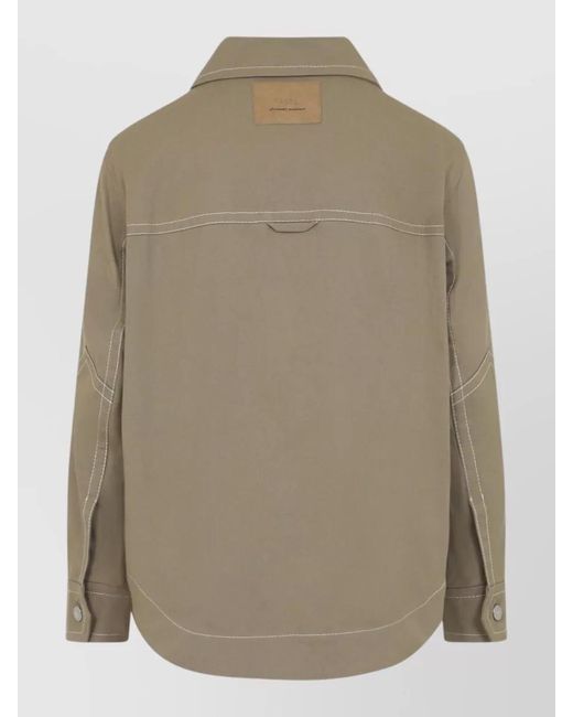 AMI Natural Cotton Buttoned Shirt Jacket for men