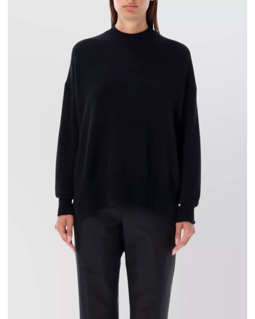 Jil Sander Blue Cashmere Oversized Ribbed Crew Neck Jumper