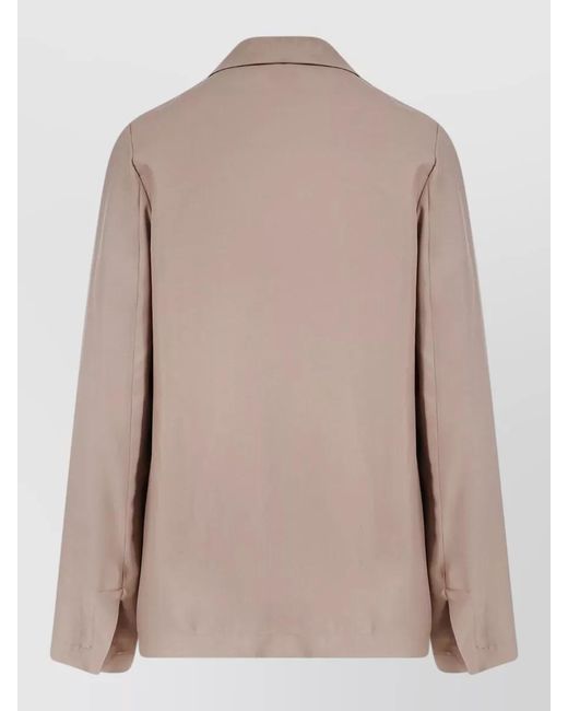 Alysi Natural Silk Blazer Double Breasted Shawl Lapel