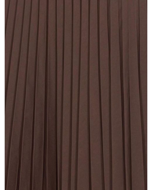 MM6 by Maison Margiela Brown Midi Pleated Skirt High Waist Design