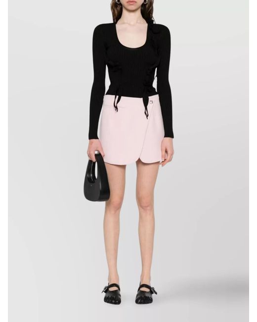 Coperni Pink Wool Midi Wrap Skirt