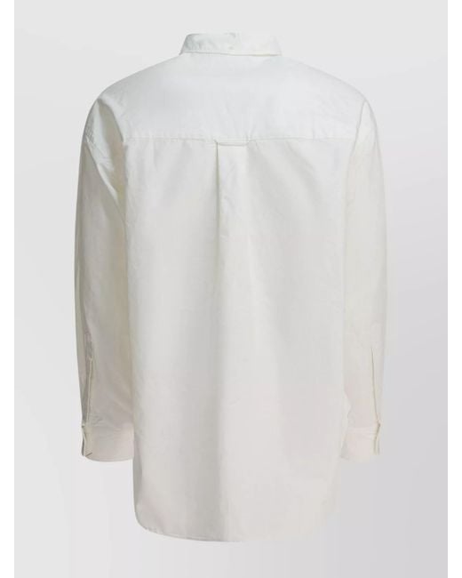 Beams Plus White Cotton Lisa Oxford Sn Shirt for men