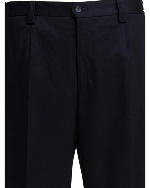 Briglia 1949 Blue Tailored Trousers Pleated Front Belt Loops Pockets for men