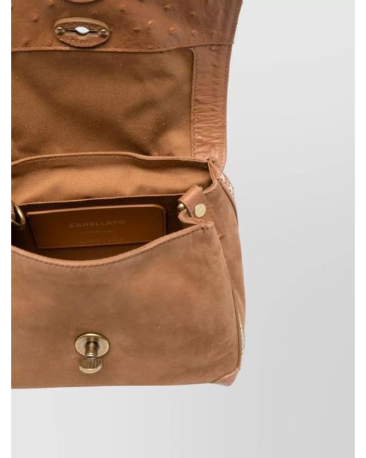Zanellato Brown Postina Zashmere Baby Leather Shoulder Bag