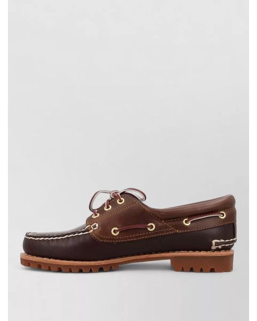 Timberland Brown Leather Noreen Boat Shoes for men