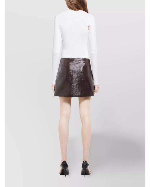 Courreges White Vinyl Asymmetric Mini Skirt