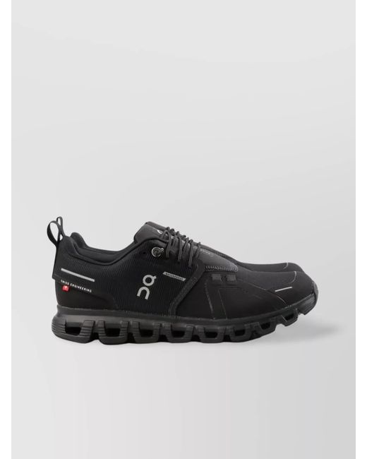 On Shoes Black Recycled Polyester Logo-Print Low-Top Sneakers
