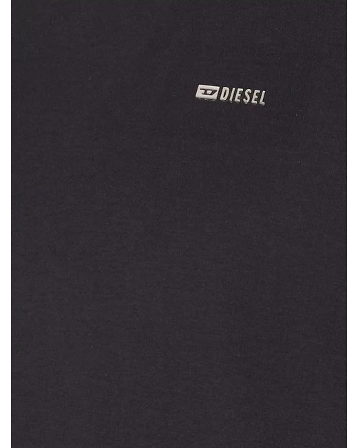 DIESEL Black Logo-Print Cotton T-Shirt for men