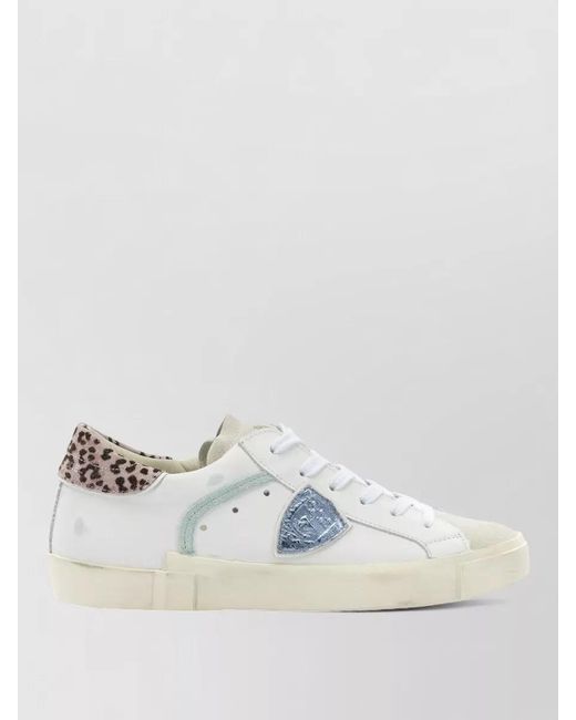 Philippe Model White Leather Low-Top Sneakers