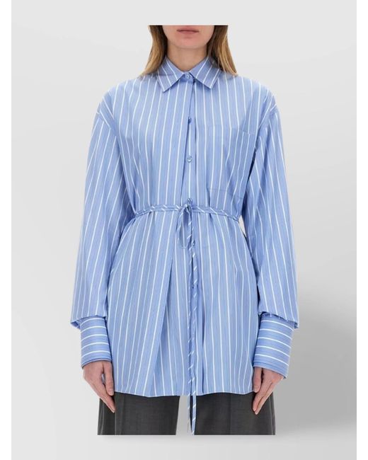 Sportmax Blue Oversized Cotton Shirt