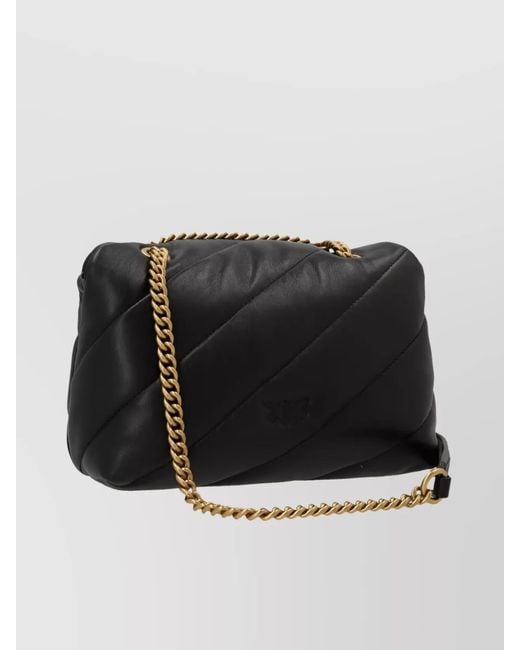 Pinko Black Love Bag Puff Mini Leather Quilted Shoulder Bag