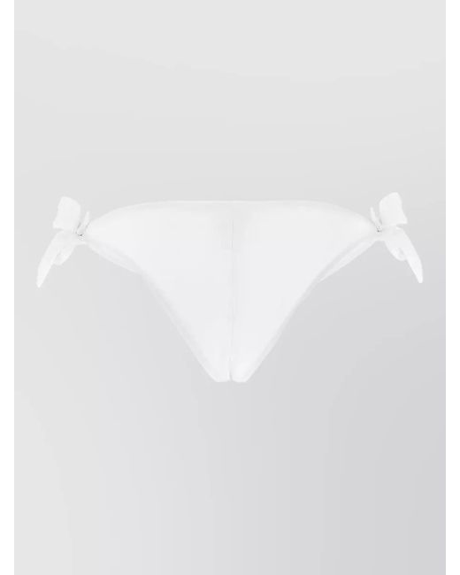 Brunello Cucinelli White Bikini Bottoms Lace Knots Low Waist Techno