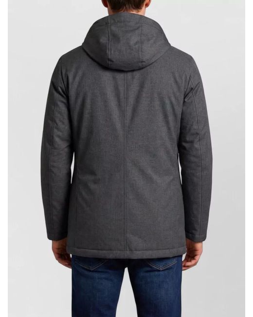 Herno Gray Waterproof Hooded Jacket for men