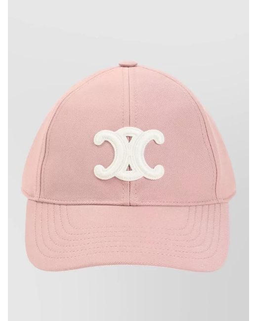 Céline Pink Cotton Baseball Cap