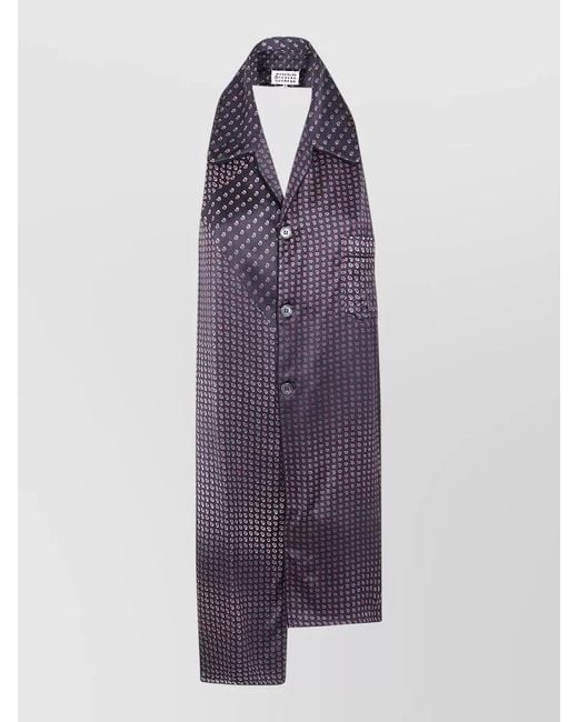 Maison Margiela Purple Paisley Pattern Scarf And Pocket Detail
