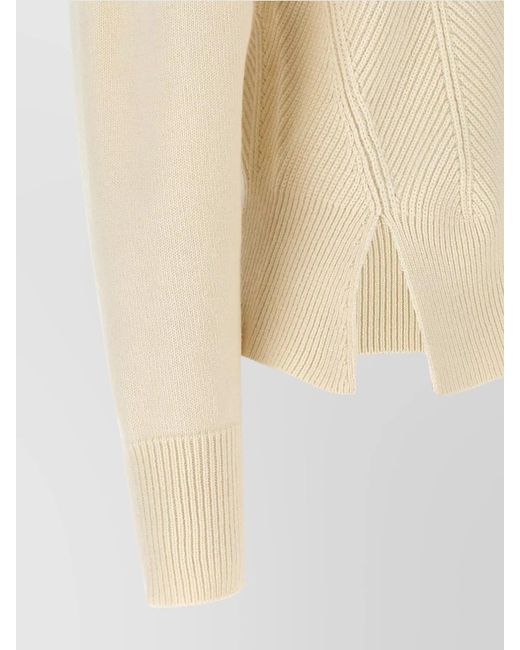McQueen Natural Cashmere Wool Ribbed Crewneck Jumper