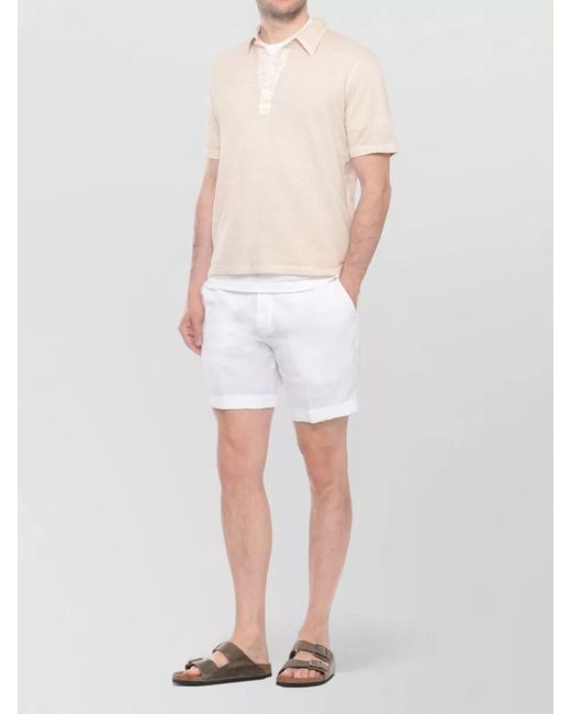 120% Lino Natural Short-Sleeve Polo Shirt for men