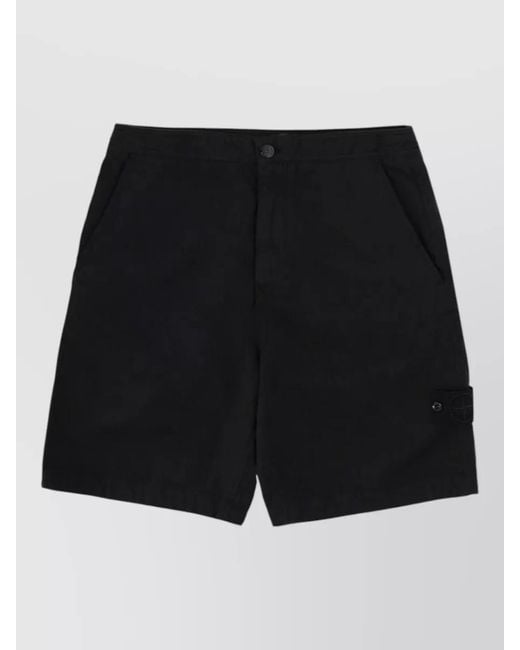 Stone Island Black Chino Shorts for men