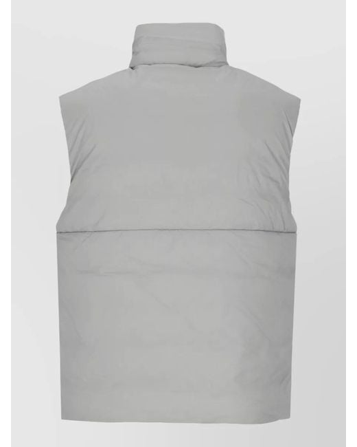 Canada Goose Gray High Neck Padded Sleeveless Zip Pocket Coat for men